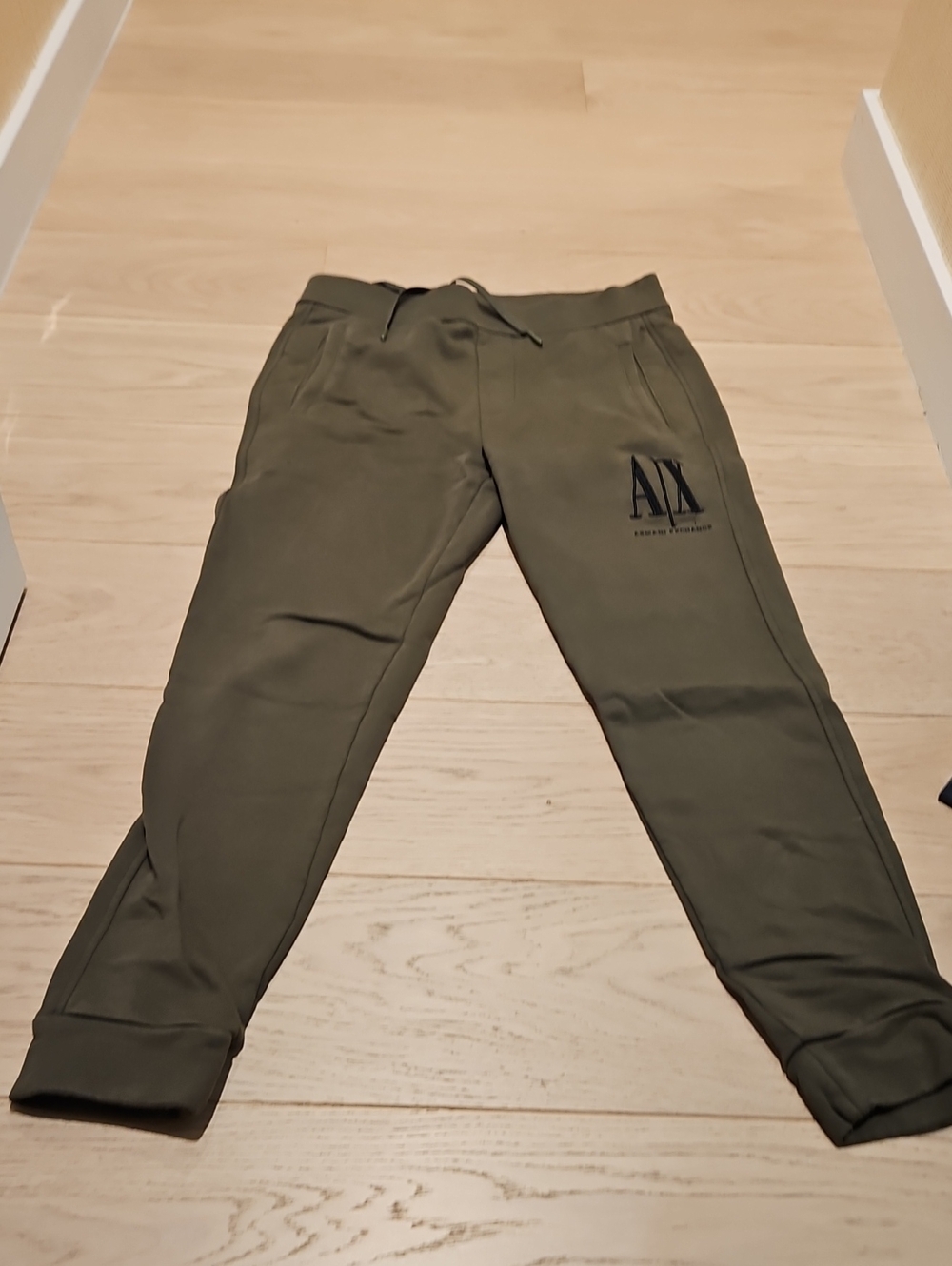 Armani Exchange Kids Olive Green Jogger Sweatpants with A|X Logo